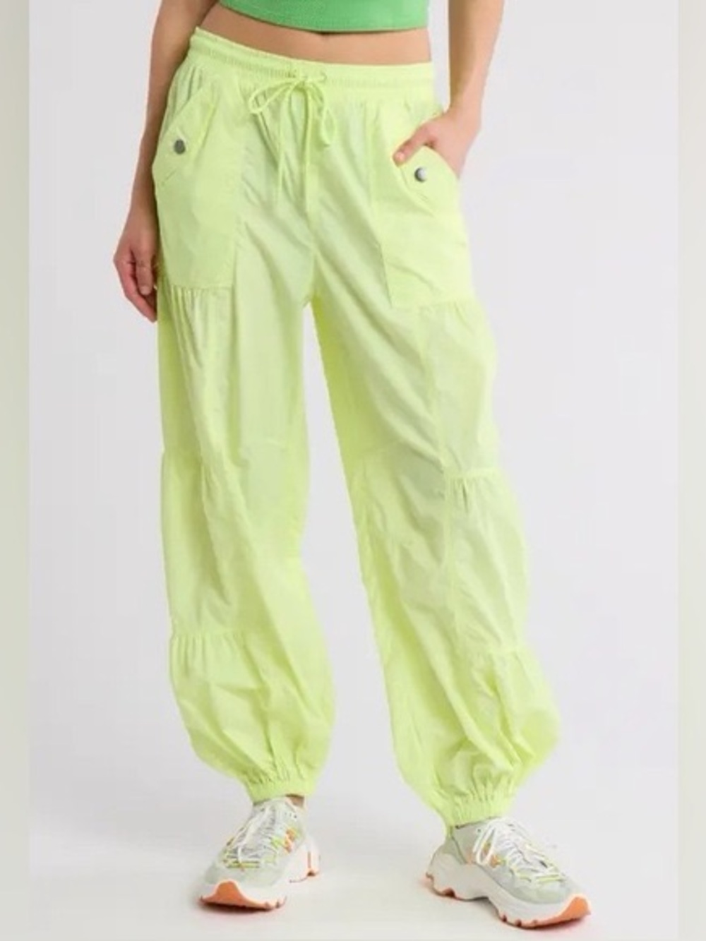 Free People FP Movement Set Me Free Neon  Cargo Parachute Active Pants